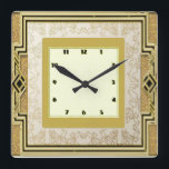 Relógio Quadrado Art Deco<br><div class="desc">design excelente. Você vai adorar como os outros. Esteja livre para usar este design e adicionar seu texto. Siga-me para mais. Obrigado. Tenha um bom dia.</div>