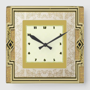 Relógio Quadrado Art Deco
