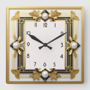 Relógio Quadrado Art Deco