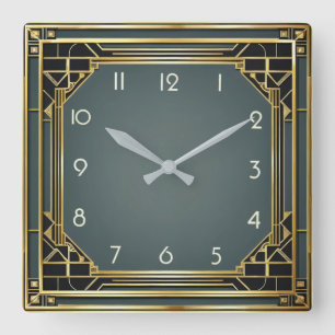 Relógio Quadrado Art Deco