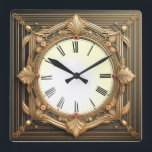 Relógio Quadrado Art Deco<br><div class="desc">design de relógio do excelente. Você vai adorar como os outros. Esteja livre para usar este design para outro produto que você quiser ou para personalizar e adicionar seu texto. Siga-me para mais. Obrigado. Tenha um bom dia.</div>