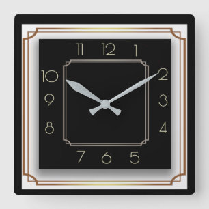 Relógio Quadrado Art Deco