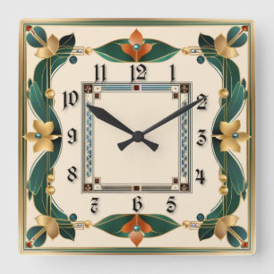 Relógio Quadrado Art Deco