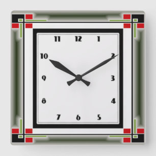 Relógio Quadrado Art Deco