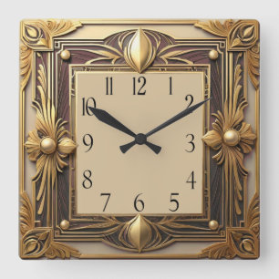 Relógio Quadrado Art Deco