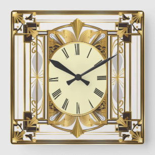 Relógio Quadrado Art Deco