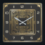 Relógio Quadrado Art Deco<br><div class="desc">design de relógio do excelente. Você vai adorar como os outros. Esteja livre para usar este design para outro produto que você quiser ou para personalizar e adicionar seu texto. Siga-me para mais. Obrigado. Tenha um bom dia.</div>