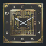 Relógio Quadrado Art Deco<br><div class="desc">design de relógio do excelente. Você vai adorar como os outros. Esteja livre para usar este design para outro produto que você quiser ou para personalizar e adicionar seu texto. Siga-me para mais. Obrigado. Tenha um bom dia.</div>