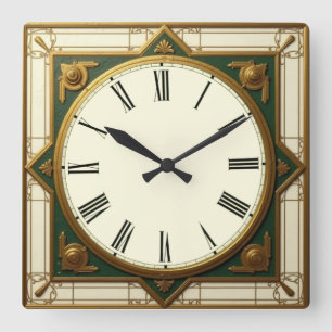 Relógio Quadrado Art Deco