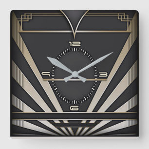 Relógio Quadrado Art Deco