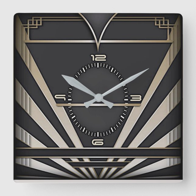 Relógio Quadrado Art Deco (Frente)