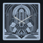 Relógio Quadrado Art Deco<br><div class="desc">Veja minha loja para mais itens padronizados.</div>