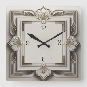 Relógio Quadrado Art Deco