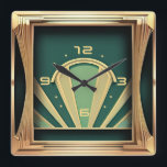 Relógio Quadrado Art Deco<br><div class="desc">design de relógio deco com excelente. Você vai adorar como os outros. Esteja livre para usar este design para outro produto que você quiser ou para personalizar e adicionar seu texto. Siga-me para mais. Obrigado. Tenha um bom dia.</div>