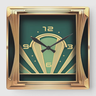 Relógio Quadrado Art Deco