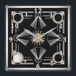 Relógio Quadrado Art deco<br><div class="desc">Com um assentimento à era do art deco, sua decoração indicará uma elegância dos dias idos perto. As cores corajosas, impressionantes felicitarão muitos gostos do design.</div>