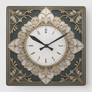 Relógio Quadrado Art Deco