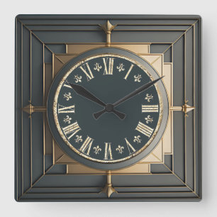 Relógio Quadrado Art Deco