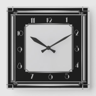 Relógio Quadrado Art Deco