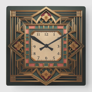 Relógio Quadrado Art Deco