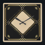 Relógio Quadrado Art Deco<br><div class="desc">design de relógio do excelente. Você vai adorar como os outros. Esteja livre para usar este design para outro produto que você quiser ou para personalizar e adicionar seu texto. Siga-me para mais. Obrigado. Tenha um bom dia.</div>