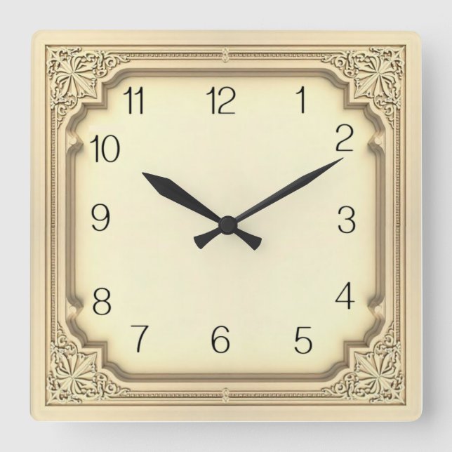 Relógio Quadrado Art Deco (Frente)