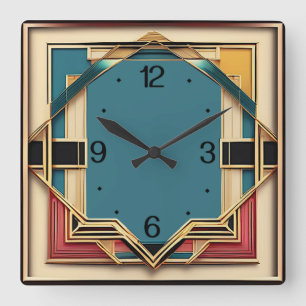 Relógio Quadrado Art Deco