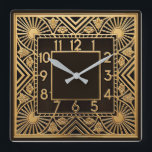 Relógio Quadrado Art Deco<br><div class="desc">Great clock design. You will love it like others. Be free to use this design for other product you like or to customize and add your text. Follow me for more. Thank you. Have a nice day.</div>