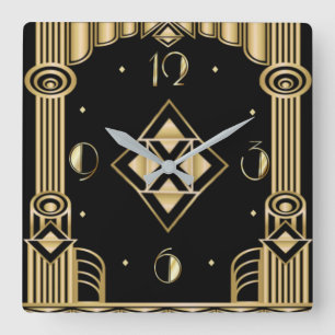 Relógio Quadrado Art deco