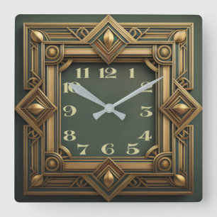 Relógio Quadrado Art Deco