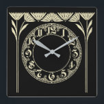 Relógio Quadrado Art Deco Black<br><div class="desc">design excelente. Você vai adorar como os outros. Esteja livre para usar este design e adicionar seu texto. Siga-me para mais. Obrigado. Tenha um bom dia.</div>