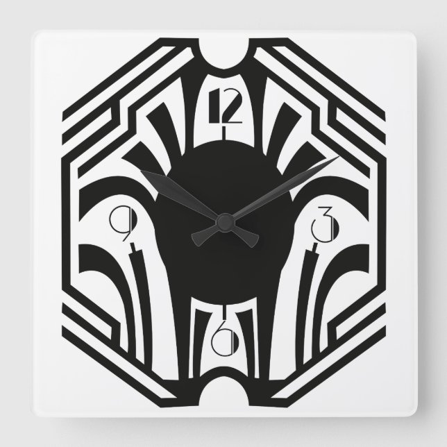 Relógio Quadrado Art Deco Clock (Frente)