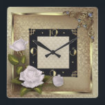 Relógio Quadrado Art Deco com rosas<br><div class="desc">design de relógio do excelente. Você vai adorar como os outros. Esteja livre para usar este design para outro produto que você quiser ou para personalizar e adicionar seu texto. Siga-me para mais. Obrigado. Tenha um bom dia.</div>
