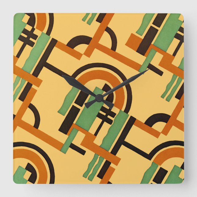 Relógio Quadrado Art Deco Design nº 7 em Emporio Moffa (Frente)