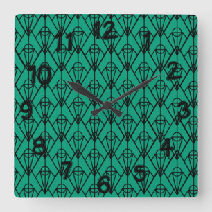 Relógio Quadrado Art Deco Diamantes