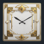 Relógio Quadrado Art Deco Dourado<br><div class="desc">design de relógio do excelente. Você vai adorar como os outros. Esteja livre para usar este design para outro produto que você quiser ou para personalizar e adicionar seu texto. Siga-me para mais. Obrigado. Tenha um bom dia.</div>