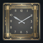 Relógio Quadrado Art Deco Dourado<br><div class="desc">design de relógio do excelente. Você vai adorar como os outros. Esteja livre para usar este design para outro produto que você quiser ou para personalizar e adicionar seu texto. Siga-me para mais. Obrigado. Tenha um bom dia.</div>