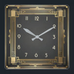 Relógio Quadrado Art Deco Dourado<br><div class="desc">design de relógio do excelente. Você vai adorar como os outros. Esteja livre para usar este design para outro produto que você quiser ou para personalizar e adicionar seu texto. Siga-me para mais. Obrigado. Tenha um bom dia.</div>
