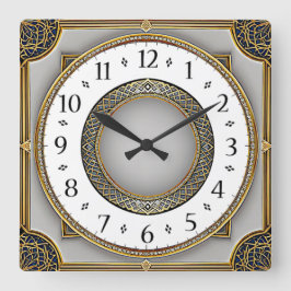 Relógio Quadrado Art Deco Elegant