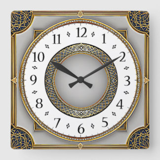 Relógio Quadrado Art Deco Elegant