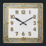 Relógio Quadrado Art Deco Elegant<br><div class="desc">Great clock design. You will love it like others. Be free to use this design for other product you like or to customize and add your text. Follow me for more. Thank you. Have a nice day.</div>