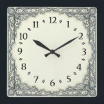 Relógio Quadrado Art Deco Elegant<br><div class="desc">Great clock design. You will love it like others. Be free to use this design for other product you like or to customize and add your text. Follow me for more. Thank you. Have a nice day.</div>