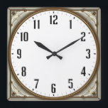Relógio Quadrado Art Deco Elegant<br><div class="desc">Great clock design. You will love it like others. Be free to use this design for other product you like or to customize and add your text. Follow me for more. Thank you. Have a nice day.</div>