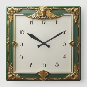 Relógio Quadrado Art Deco Elegante