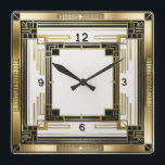Relógio Quadrado Art Deco Elegante Dourado<br><div class="desc">design de relógio do excelente. Você vai adorar como os outros. Esteja livre para usar este design para outro produto que você quiser ou para personalizar e adicionar seu texto. Siga-me para mais. Obrigado. Tenha um bom dia.</div>