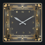 Relógio Quadrado Art Deco Elegante Dourado<br><div class="desc">design de relógio do excelente. Você vai adorar como os outros. Esteja livre para usar este design para outro produto que você quiser ou para personalizar e adicionar seu texto. Siga-me para mais. Obrigado. Tenha um bom dia.</div>