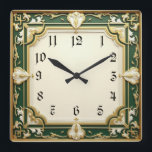 Relógio Quadrado Art Deco Elegante Verde<br><div class="desc">design de relógio do excelente. Você vai adorar como os outros. Esteja livre para usar este design para outro produto que você quiser ou para personalizar e adicionar seu texto. Siga-me para mais. Obrigado. Tenha um bom dia.</div>