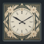 Relógio Quadrado Art Deco Flower<br><div class="desc">design de relógio do excelente. Você vai adorar como os outros. Esteja livre para usar este design para outro produto que você quiser ou para personalizar e adicionar seu texto. Siga-me para mais. Obrigado. Tenha um bom dia.</div>