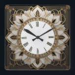 Relógio Quadrado Art Deco Flower<br><div class="desc">design de relógio do excelente. Você vai adorar como os outros. Esteja livre para usar este design para outro produto que você quiser ou para personalizar e adicionar seu texto. Siga-me para mais. Obrigado. Tenha um bom dia.</div>