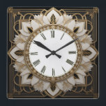 Relógio Quadrado Art Deco Flower<br><div class="desc">design de relógio do excelente. Você vai adorar como os outros. Esteja livre para usar este design para outro produto que você quiser ou para personalizar e adicionar seu texto. Siga-me para mais. Obrigado. Tenha um bom dia.</div>